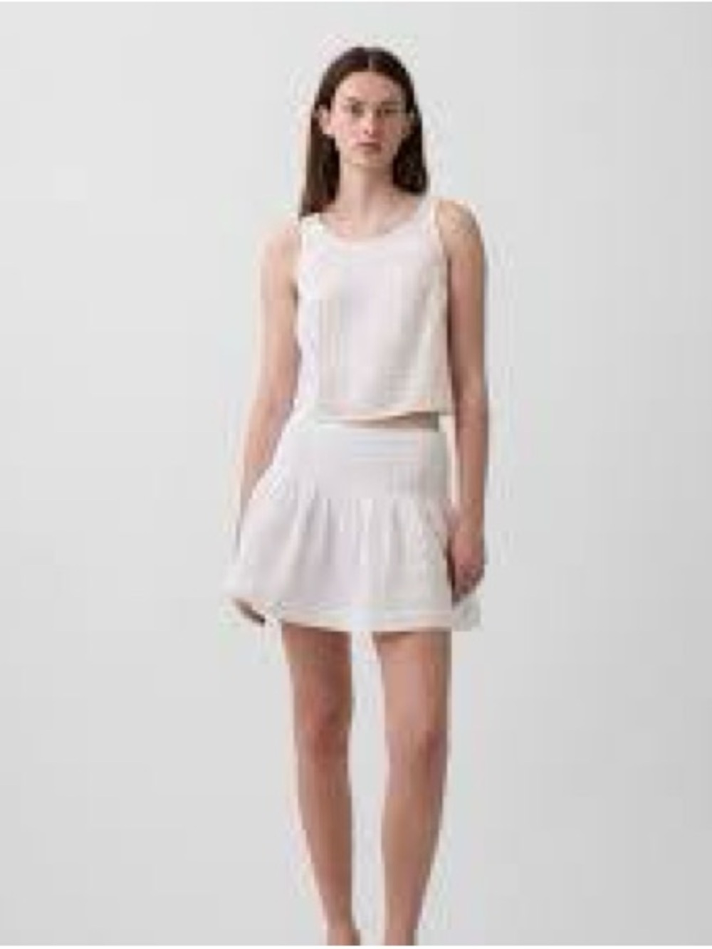 GAP White Eyelet Trimmed Mini Skirt with Smocked Waist